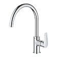 SWISS AQUA TECHNOLOGIES - 62x44 cm évier avec égouttoir réversible en Granite, à encastrer, blanc + mitigeur lavabo/cuisine Grohe StartEdge (SATSE2WG313) - vignette