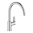 SWISS AQUA TECHNOLOGIES - 76x44 cm évier avec égouttoir réversible en Granite, à encastrer, blanc + mitigeur lavabo/cuisine Grohe StartEdge (SATSE3WG313) - vignette