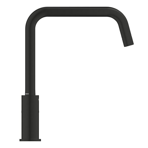 SWISS AQUA TECHNOLOGIES - 76x44 cm évier avec égouttoir réversible en Granite, à encastrer, noir + mitigeur lavabo/cuisine Grohe Start (SATSE3BG430) - large