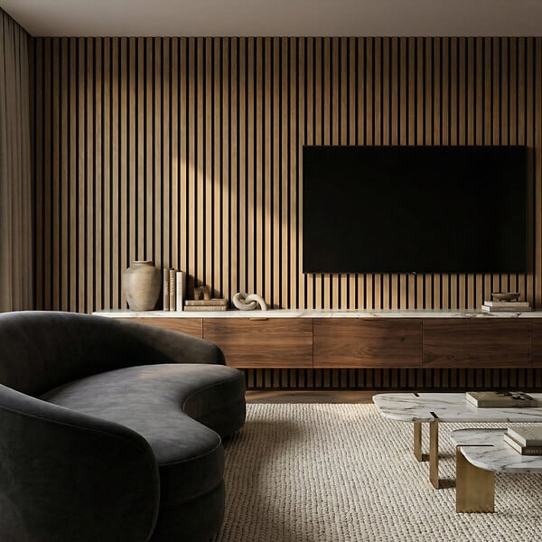 SWISS AQUA TECHNOLOGIES - Panneau acoustique mural d'intérieur 60x120 cm en MDF sur feutre polyester, décor chêne naturel, 0,72 m2 (SATAKUPANNON612) - large