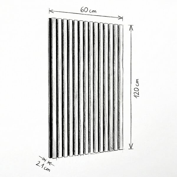SWISS AQUA TECHNOLOGIES - Panneau acoustique mural d'intérieur 60x120 cm en MDF sur feutre polyester, décor chêne naturel, 0,72 m2 (SATAKUPANNON612) - large