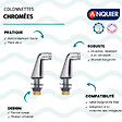 ANQUIER - Lot de 2 colonnettes rondes chromé - vignette