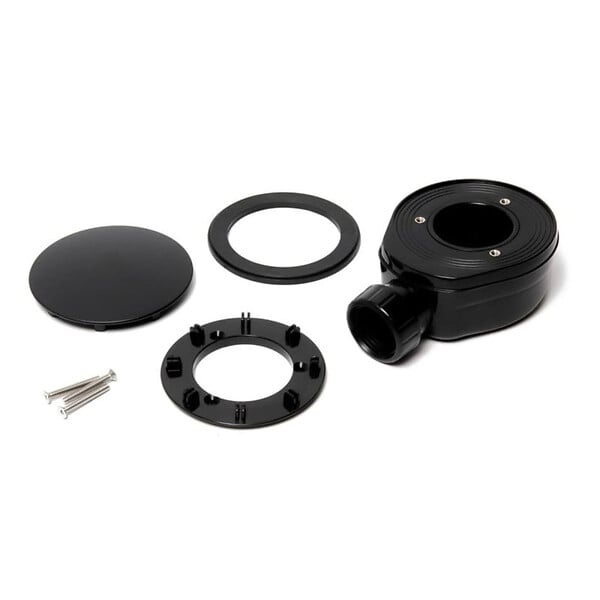 OPTIMA - Siphon pour receveur de douche, diamètre 90 mm, noir mat (ESLIMCR90BL) - large