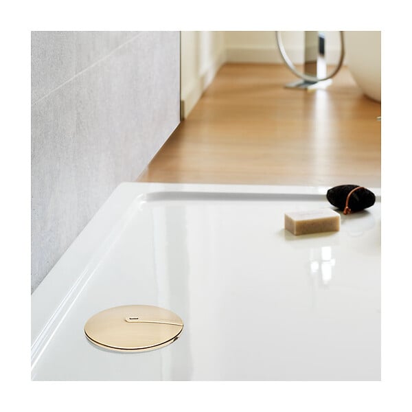 WIRQUIN - Bonde de douche horizontale extraplate diam. 90 - doré brossé - abs - large