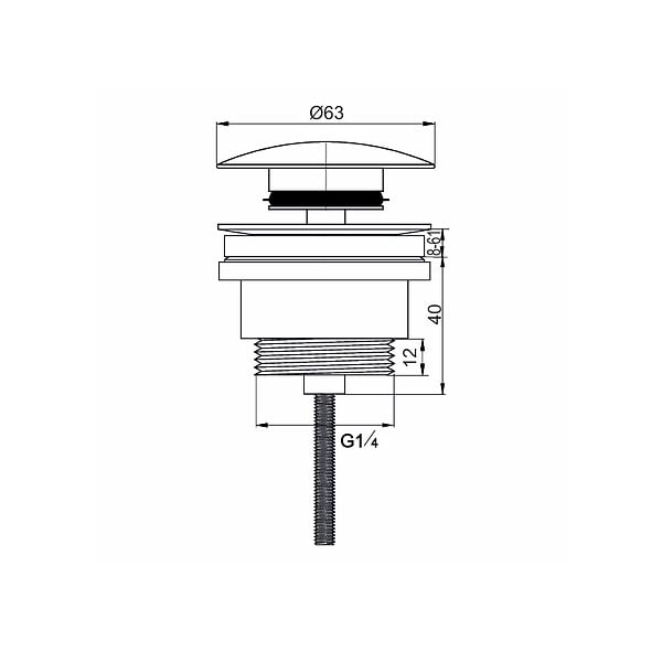 WIRQUIN - Bonde universelle laiton chromé pour lavabo vasque avec ou sans trop plein - large
