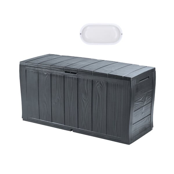 KETER - Keter Sherwood coffre de jardin 270 L + éclairage extérieur LED inclus (230415-WO744) - large
