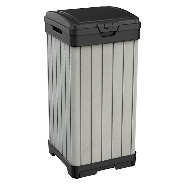 KETER - Keter Rocford poubelle extérieure 125 L + éclairage extérieur LED inclus (236996-WO744) - large