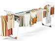 VOUNOT - Etendoir a linge telescopique pliable extensible ailes hautes 284x55x122cm metal blanc - vignette
