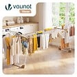 VOUNOT - Etendoir a linge telescopique pliable extensible ailes hautes 284x55x122cm metal blanc - vignette