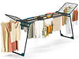 VOUNOT - Etendoir a linge telescopique pliable extensible ailes hautes 284x55x122cm metal noir - vignette