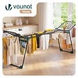 VOUNOT - Etendoir a linge telescopique pliable extensible ailes hautes 284x55x122cm metal noir - vignette