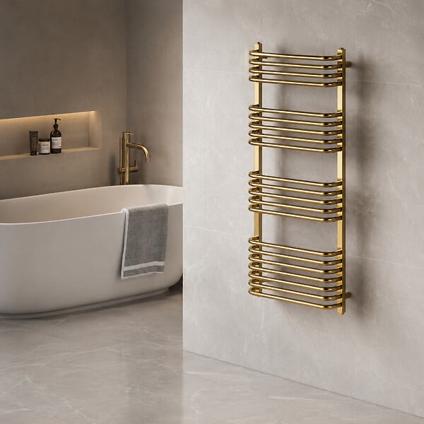 OTITEC - Sèche-serviettes électrique 121x55cm - 400W - Doré brossé - TONY - large