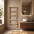 OTITEC - Sèche-serviettes électrique 120x53cm - 400W - Doré brossé PVD - ROMEO - vignette