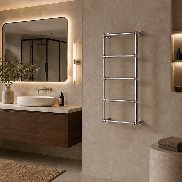 OTITEC - Sèche-serviettes électrique 120x53cm - 300W - Chromé - ROMEO - large