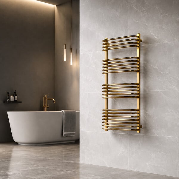 OTITEC - Sèche-serviettes électrique 121x55cm - 800W - Doré brossé - TONY - large