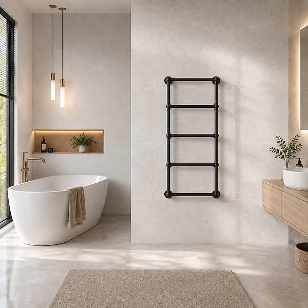 OTITEC - Sèche-serviettes électrique 120x53cm - 300W - Noir - ROMEO - large