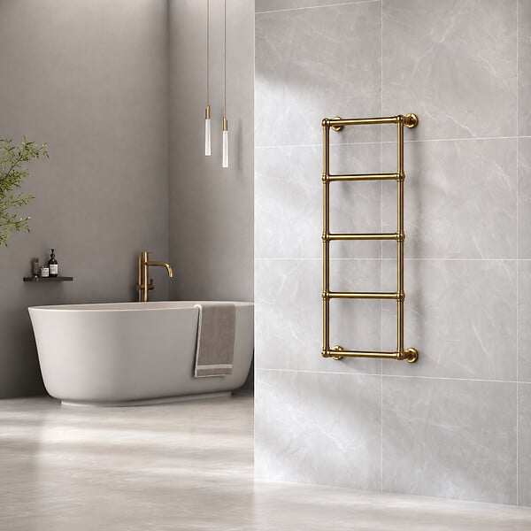 OTITEC - Sèche-serviettes électrique 120x53cm - 300W - Doré - ROMEO - large