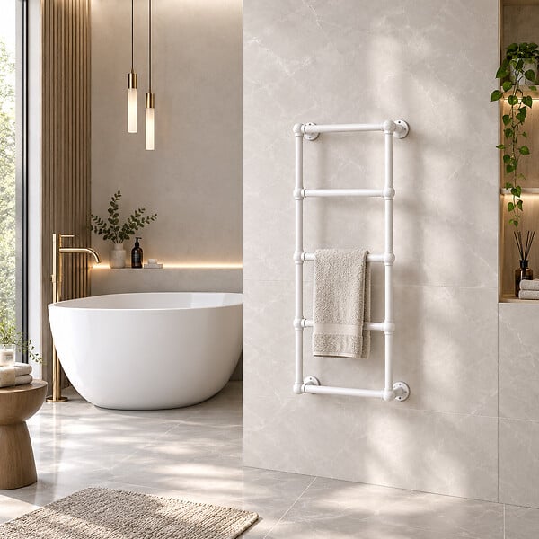 OTITEC - Sèche-serviettes électrique 120x53cm - 700W - Blanc - ROMEO - large