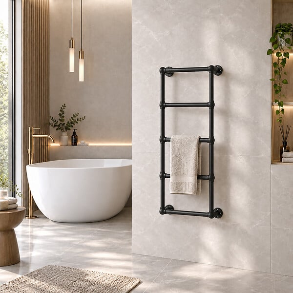 OTITEC - Sèche-serviettes électrique 120x53cm - 400W - Noir - ROMEO - large
