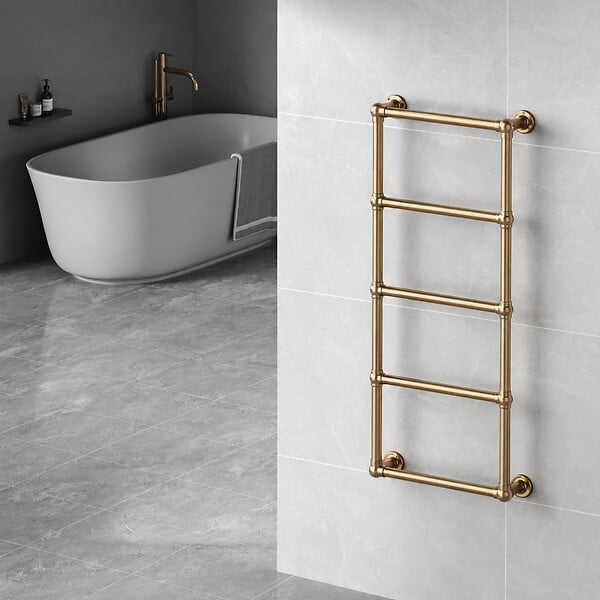 OTITEC - Sèche-serviettes électrique 120x53cm - 300W - Laiton PVD - ROMEO - large