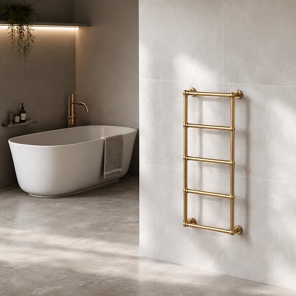 OTITEC - Sèche-serviettes électrique 120x53cm - 700W - Doré - ROMEO - large