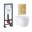 GROHE - Pack WC suspendu sans bride caréné + Abattant Start + Bâti-support largeur réduite + Plaque commande Cool Sunrise - vignette