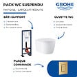 GROHE - Pack WC suspendu sans bride caréné + Abattant Start + Bâti-support largeur réduite + Plaque commande Cool Sunrise - vignette