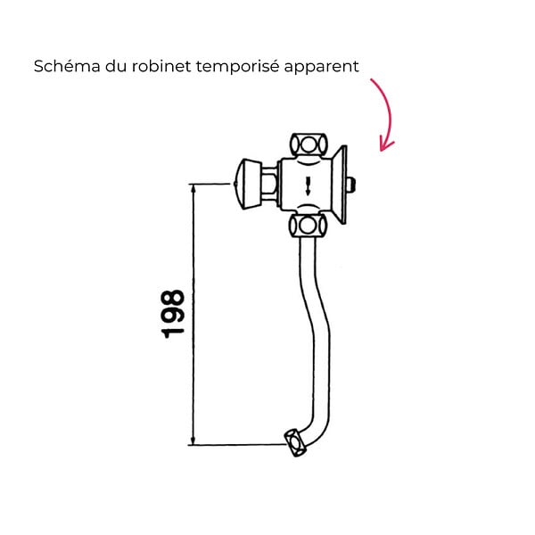 JACOB DELAFON - Pack urinoir Coquille + robinet temporisé apparent - large