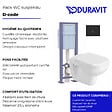 DURAVIT - Pack cuvette WC suspendu D-CODE + abattant frein de chute + bâti-support + plaque noire - vignette