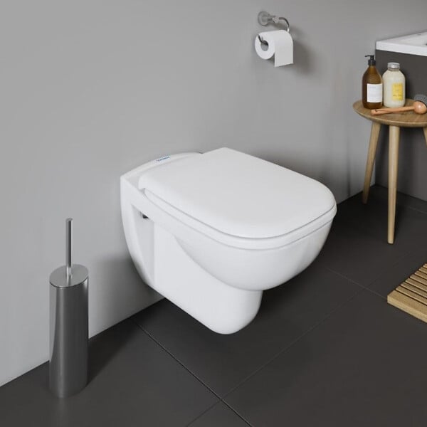 DURAVIT - Pack cuvette WC suspendu D-CODE + abattant frein de chute + bâti-support + plaque noire - large