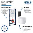 GROHE - Pack bâti-support autoportant Solido + Cuvette suspendue sans bride avec abattant Start Round + Plaque commande noir mat - vignette