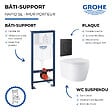 GROHE - Pack bâti-support mur porteur Rapid SL + Cuvette suspendue sans bride abattant Start Round + Plaque commande noir mat - vignette
