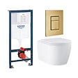 GROHE - Pack WC suspendu sans bride caréné + Abattant Start + Bâti-support mur porteur + Plaque commande Cool Sunrise - vignette