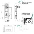 IDEAL STANDARD - Pack WC suspendu sans bride I.Life B RimLS+ + Abattant frein de chute + Bâti-support autoportant + Plaque blanche - vignette
