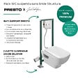 JACOB DELAFON - Pack WC suspendu sans bride Struktura + Abattant + Bâti-support autoportant + Plaque chromée - vignette