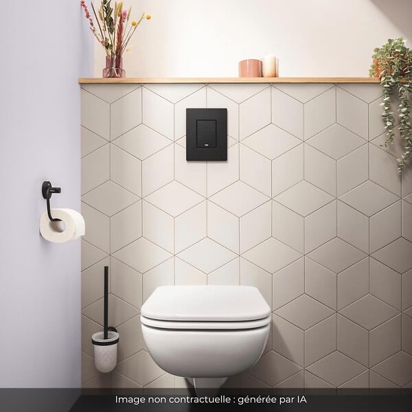 GROHE - Bâti-support largeur réduite Rapid SL avec plaque commande Even noir mat - large