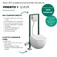 VITRA - Pack WC suspendu sans bride VitrA Sento blanc mat + Abattant frein de chute + Bâti-support autoportant + Plaque chromée - vignette