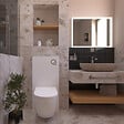 SWISS AQUA TECHNOLOGIES - Glass bâti-support pour WC suspendu, hauteur 100,3 cm, double chasse 3/6 L, blanc (SATAMGW-FR) - vignette
