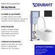 DURAVIT - Pack cuvette WC suspendu sans bride ME BY STARCK + abattant frein de chute + bâti-support + plaque noire - vignette