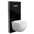 VITRA - Vitrus bâti-support design pour WC suspendus avec plaque de commande, verre de sécurité, noir (870-5761-01) - vignette