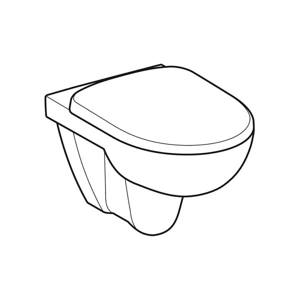 GEBERIT - Selnova ensemble WC suspendu avec abattant, blanc (501.752.00.1) - large