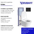 DURAVIT - Pack cuvette WC suspendu sans bride compact D-NEO + abattant frein de chute + bâti-support + plaque noire - vignette