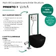 VITRA - Pack WC suspendu sans bride VitrA Sento noir mat  + Abattant frein de chute + Bâti-support autoportant + Plaque chromée - vignette