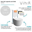 VITRA - Pack WC suspendu VitrA Sento blanc + bâti autoportant V-Fix Core + Plaque Round chromé - vignette