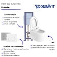 DURAVIT - Pack WC suspendu D-code avec abattant frein de chute synthétique + bati support + Plaque de commande chromée - vignette