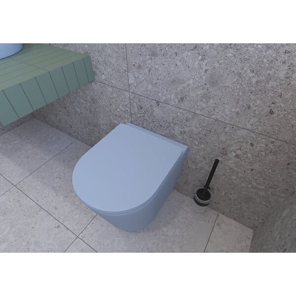 SWISS AQUA TECHNOLOGIES - Infinitio WC suspendu sans bride en céramique avec abattant SoftClose, bleu mat (SATINF010RREXPDBLM) - large