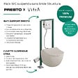 VITRA - Pack WC suspendu sans bride VitrA Sento lin + Abattant frein de chute + Bâti-support autoportant + Plaque chromée - vignette
