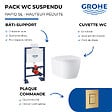 GROHE - Pack WC suspendu sans bride caréné + Abattant Start + Bâti-support hauteur réduite + Plaque commande Cool Sunrise - vignette