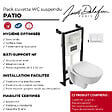 JACOB DELAFON - Pack cuvette WC suspendu sans bride Patio avec abattant + bâti support + plaque - vignette