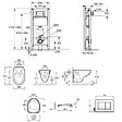 JACOB DELAFON - Pack cuvette WC suspendu sans bride Patio avec abattant + bâti support + plaque - vignette